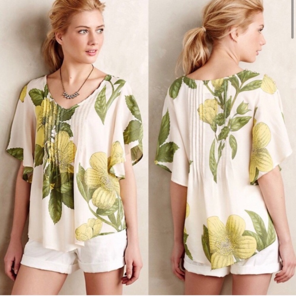Anthropologie Maeve Fluttered Maya Blouse